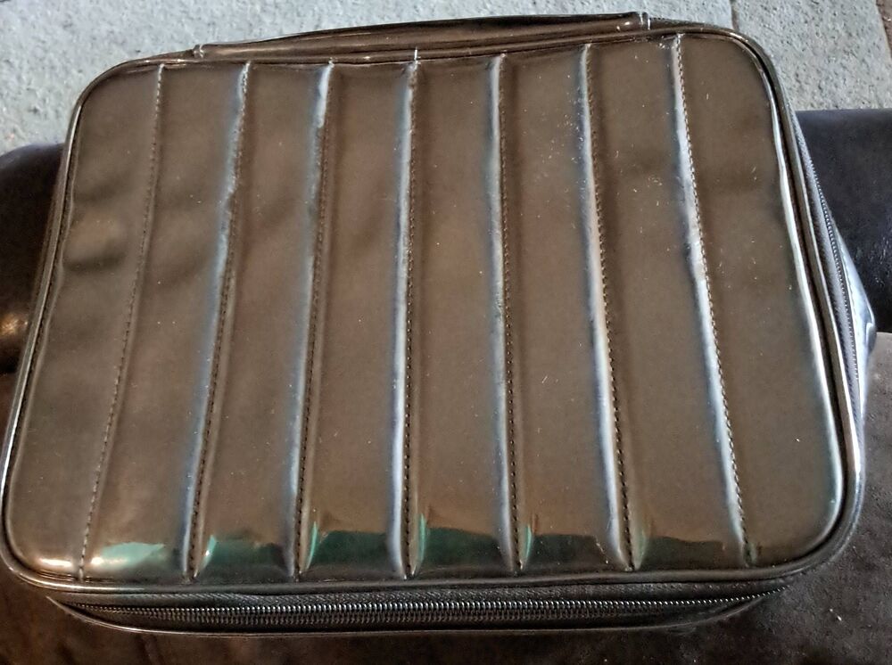 Large Lancome Dark Grey Metallic Cosmetic Case